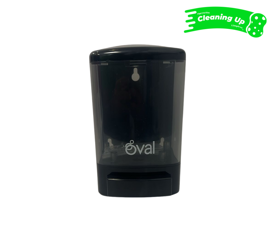 JABONERA RELLENABLE OVAL NEGRA CUADRADA 1L